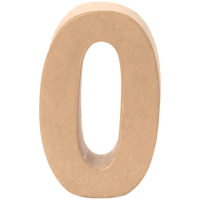 Papp-Zahl 0 17,5 cm natur