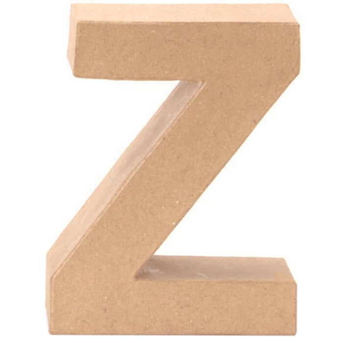 Papp-Buchstabe Z 17,5 cm natur