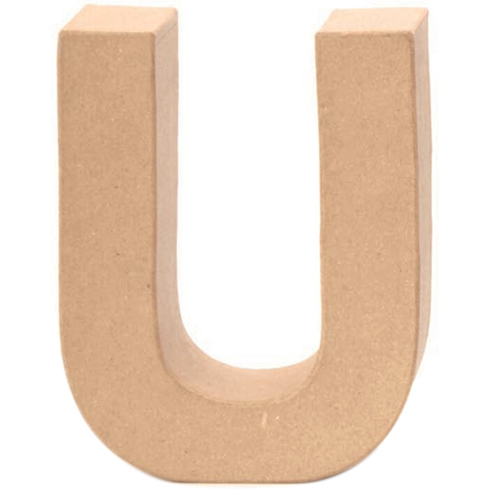 Papp-Buchstabe U 17,5 cm natur