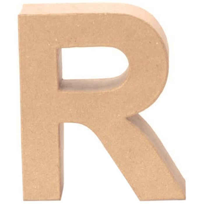 Papp-Buchstabe R 17,5 cm natur