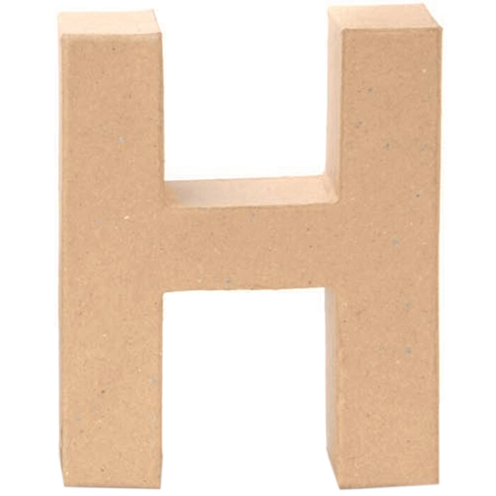 Papp-Buchstabe H 17,5 cm natur