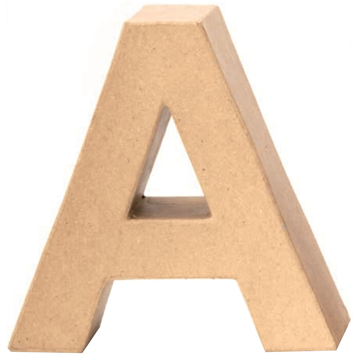 Papp-Buchstabe A 17,5 cm natur