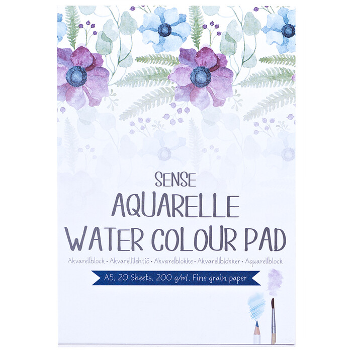 SENSE Aquarellblock A5 20 Blatt 200 g weiß