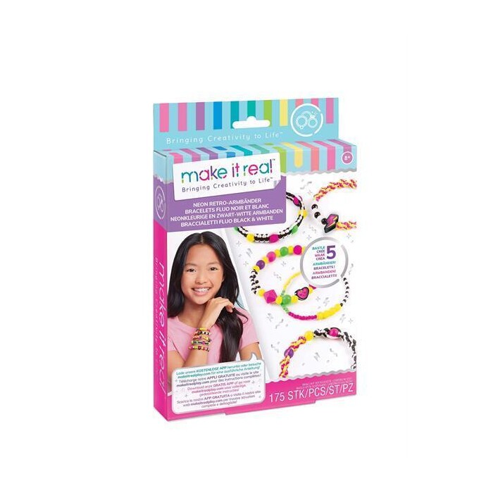 MAKE IT REAL Neon Schwarz & Weiß Armbänder mehrere Farben