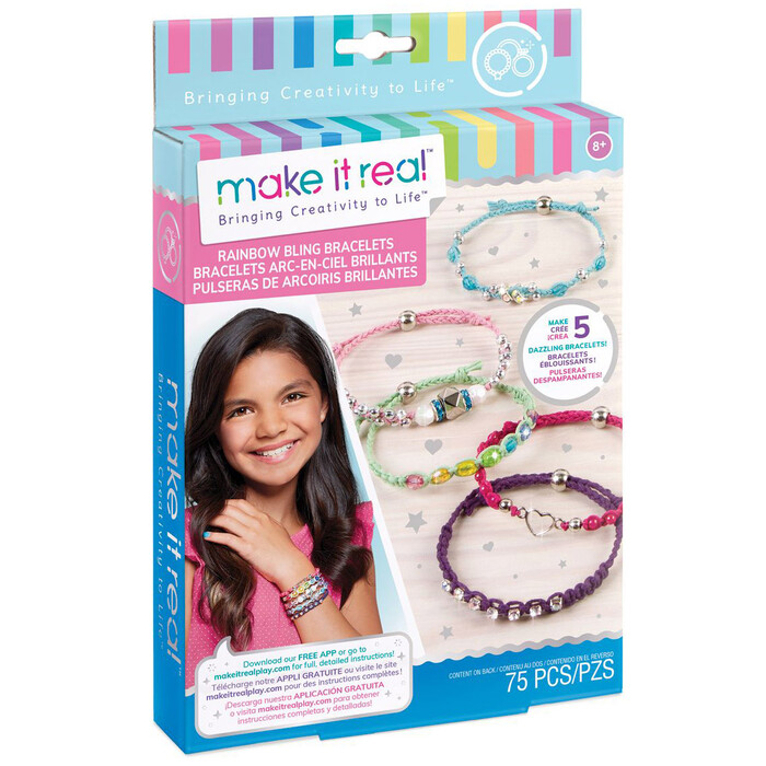 Armbänder-Set zum knüpfen Glitzer bunt