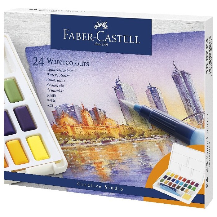 FABER-CASTELL Aquarellfarben in Näpfchen 24 Stück mehrere Farben
