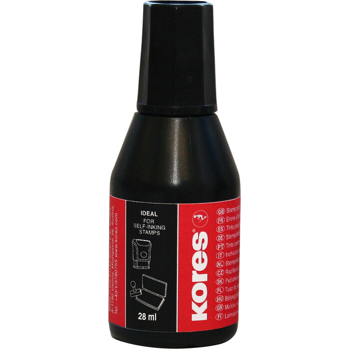 KORES Stempelfarbe 30 ml schwarz