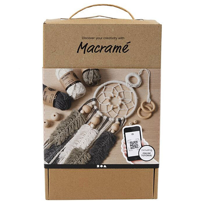 Makramee-Set inkl. Garn, Holzringe und Perlen