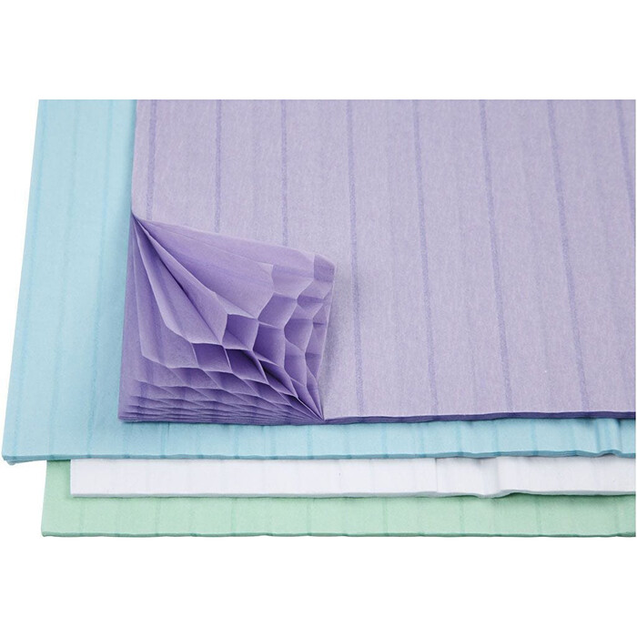 Wabenpapier Pastell 17,8 x 28 cm 4 x 2 Blatt mehrere Farben