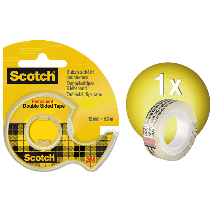 SCOTCH Abroller inkl. doppelseitiger Klebefilm 6.3 m x 12 mm