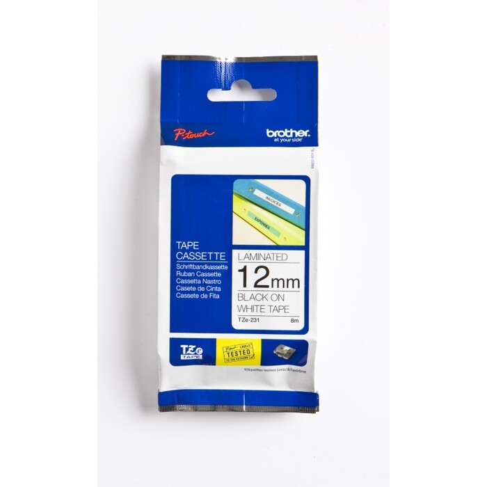 BROTHER P-Touch Schriftband TZe-231 12 mm weiß/schwarz