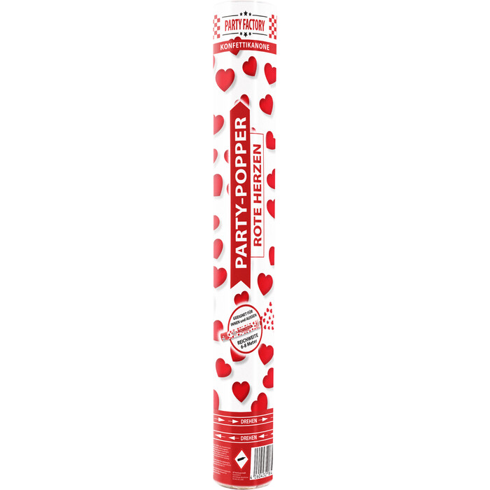 Party Popper Herzen rot