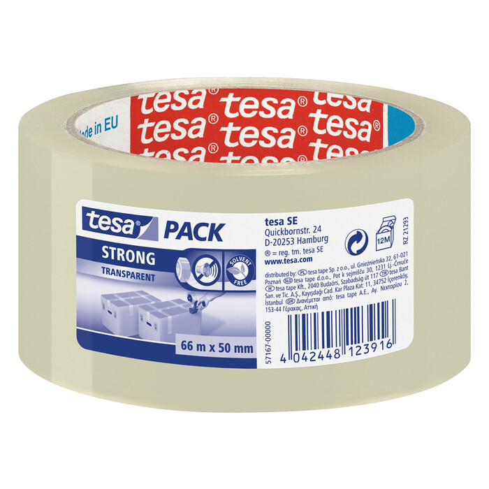 TESA Paketklebeband Strong 66 m x 50 mm transparent