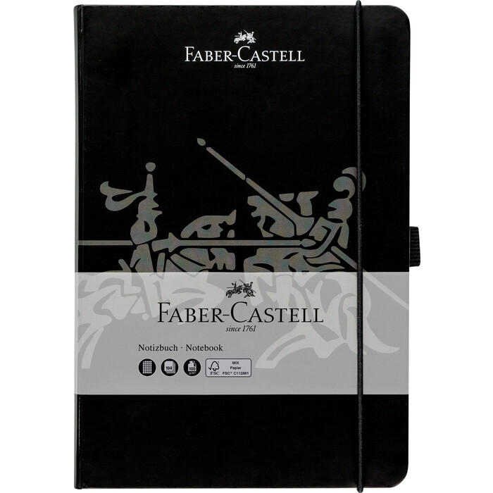 FABER-CASTELL Notizbuch A5 kariert 194 Seiten schwarz