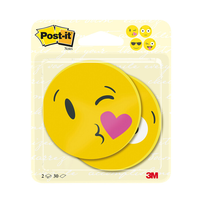 POST-IT Haftnotizen Emoji 70 x 70 mm 2 x 30 Blatt gelb