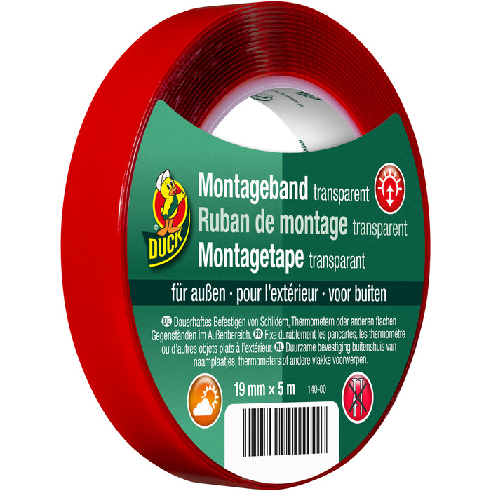 DUCK Montageband für Außen 19 mm x 5 m rot