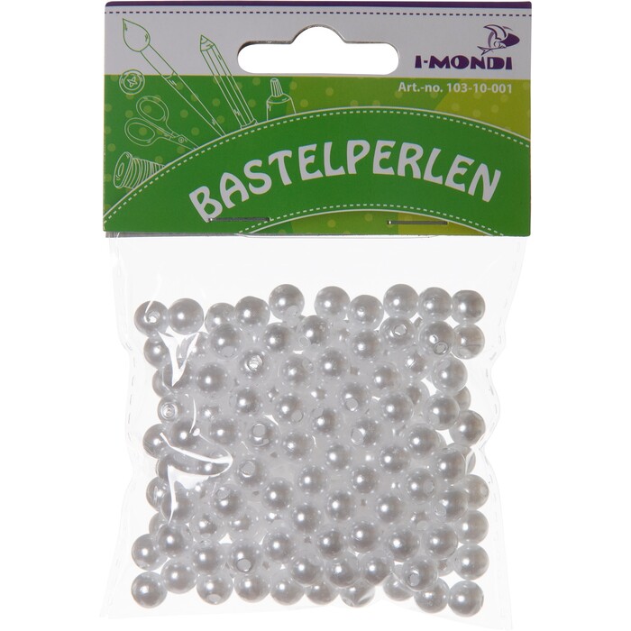 I-MONDI Bastelperlen Ø 0,8 cm creme