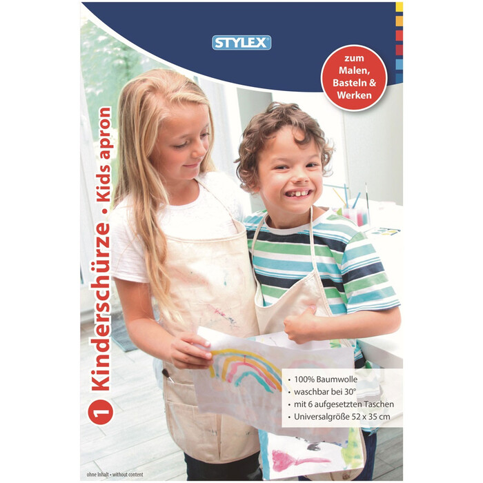 Malschürze für Kinder aus Baumwolle 35 x 52 cm