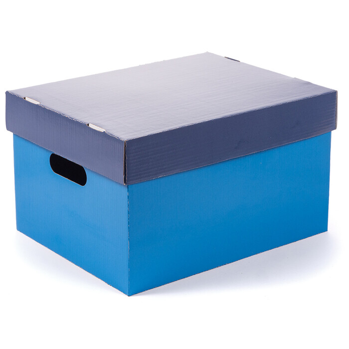 Mehrzweckbox A4 aus Karton blau