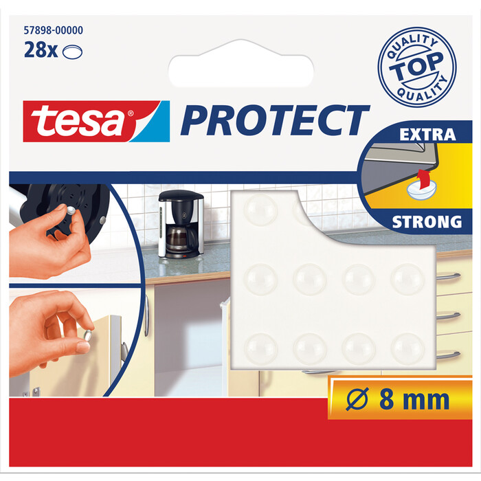 TESA Klebepads Rutsch- und Lärmstopper Ø 8 mm 28 Stück transparent