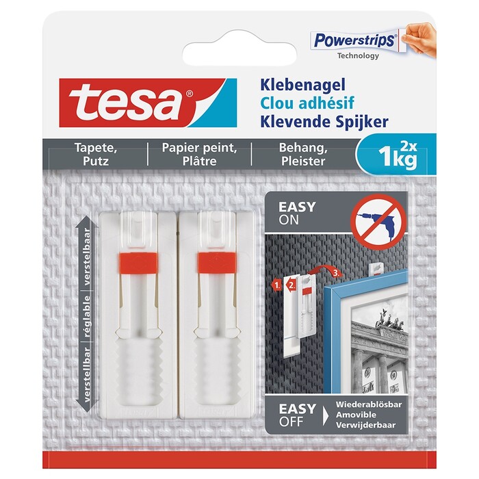 TESA Klebenagel für Tapeten und Putz 1 kg (verstellbar)