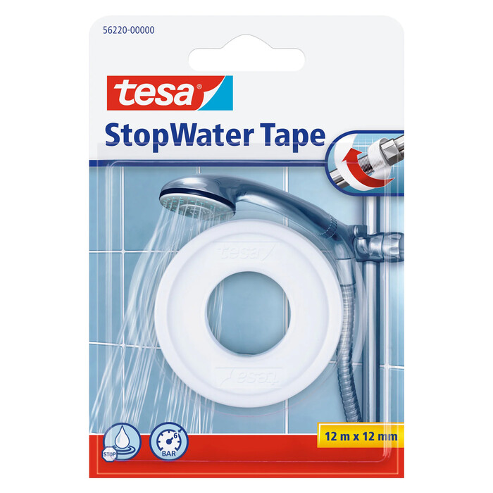 TESA Klebeband StopWater Tape 12 m x 12 mm weiß