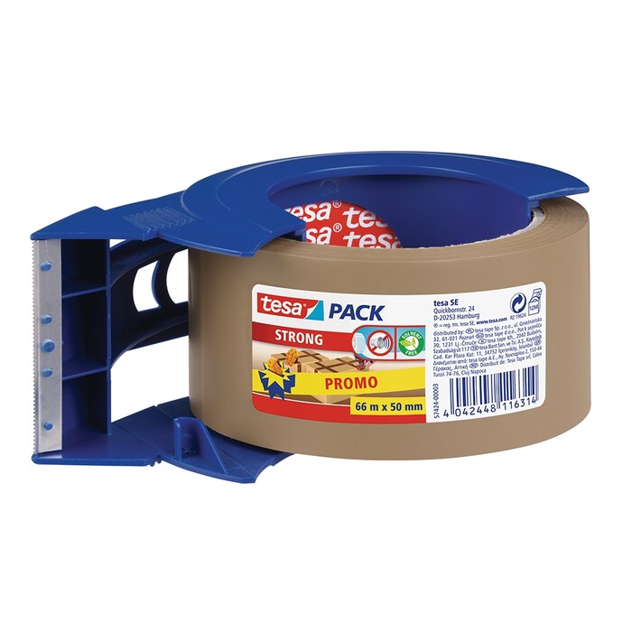 TESA Pack Strong Paketklebeband im Abroller PP-Qualität 66m x 50mm braun
