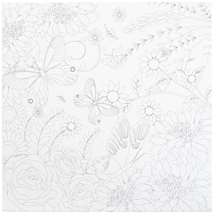 HONSELL Motiv-Keilrahmen Blumen 2 30 x 30 cm schwarz/weiß