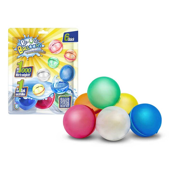 Re-Use-Balloons 6er-Set mehrfarbig