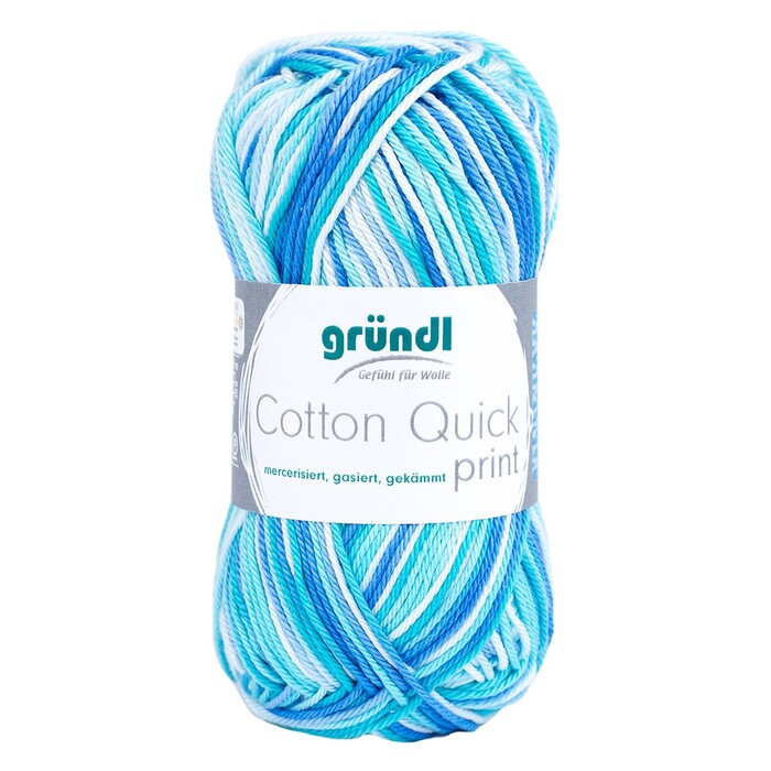 GRÜNDL Strickgarn Cotton Quick print, aqua multicolor