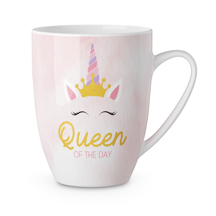 Porzellantasse Queen of the day 250 ml rosa