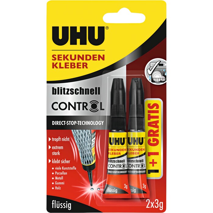 UHU Sekundenkleber blitzschnell Control 2 x 3 g