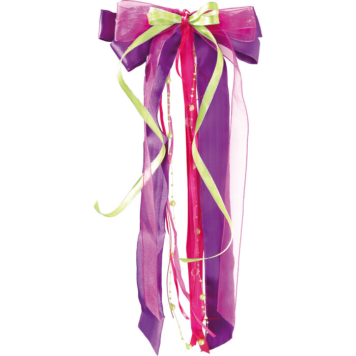 Schultütenschleife 23 x 50 cm lila/pink/grün