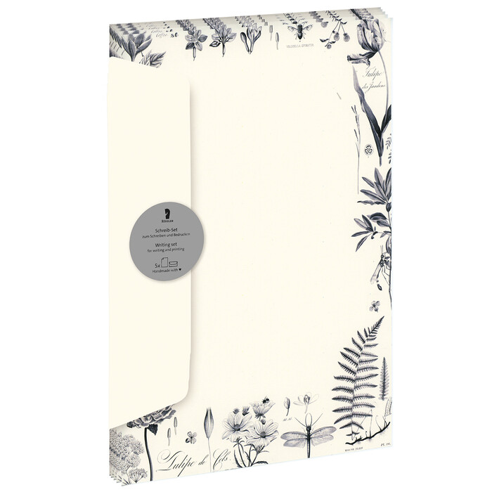 RÖSSLER Schreib-Set Botanicals 10-teilig ivory/grau