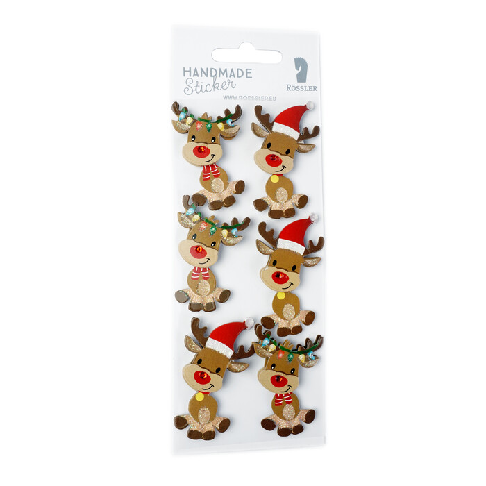 RÖSSLER X-Mas Sticker Rentiere 6 Stück