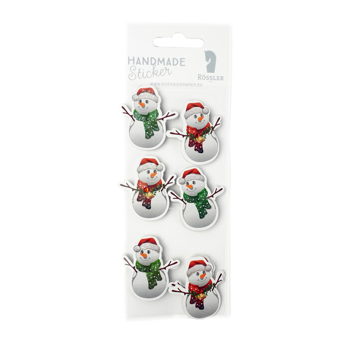 RÖSSLER X-Mas Sticker Schneemänner 6 Stück