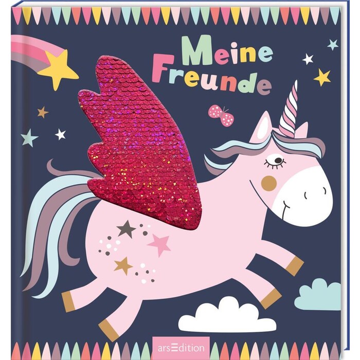 Meine Freunde - Einhorn (mit Wendepailletten) - gebunden