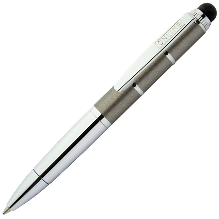 ONLINE Kugelschreiber - Piccolo Stylus inkl. Touchpen, grau