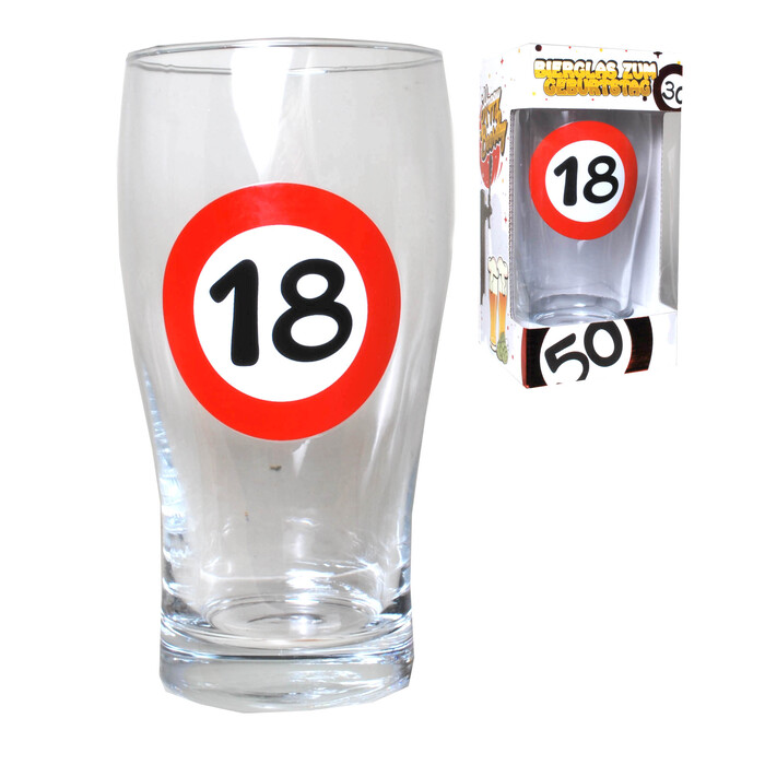 Bierglas Verkehrsschild 18 transparent