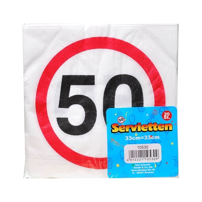 Servietten - 50. Geburtstag, 20 Stück