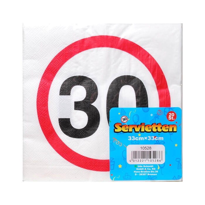 Servietten - 30. Geburtstag, 20 Stück