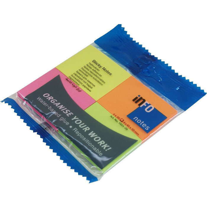 Haftnotiz 40 x 50 mm 4 x 50 Blatt mehrere Farben