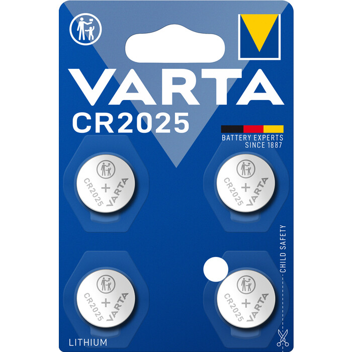 VARTHA Lithium Knopfzelle CR2025 4 Stück