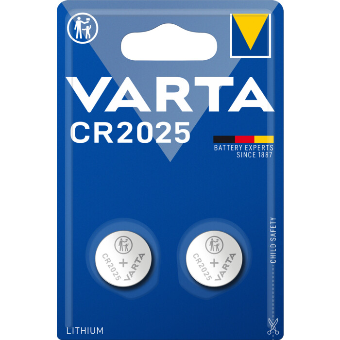 VARTA Lithium Knopfzelle Batterie, 2Stk. CR2025
