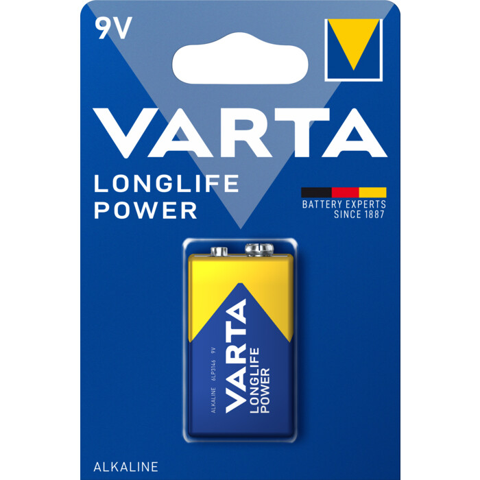 VARTA Block 9V Batterie, 1 Stück, LONGLIFE Power
