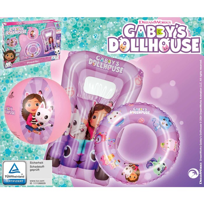 HAPPY PEOPLE Strand-Set Gabby's Dollhouse 3-teilig bunt