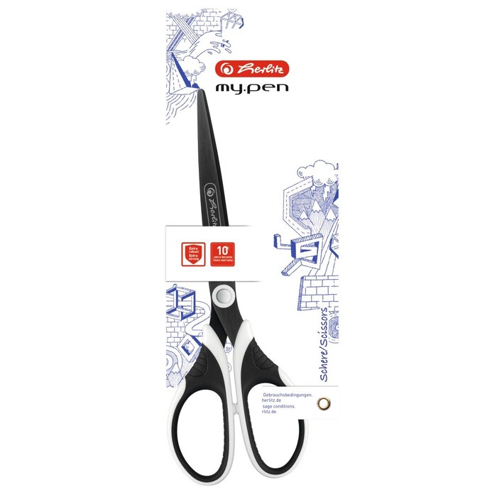 HERLITZ Schere my.pen 18 cm schwarz/weiß