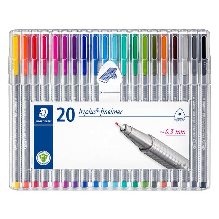 STAEDTLER® Fineliner Triplus 0,3 mm 20 Stück mehrere Farben