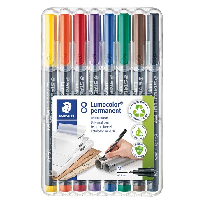 STAEDTLER® Lumocolor® OHP Permanent Marker mittel 1 mm 8er Set