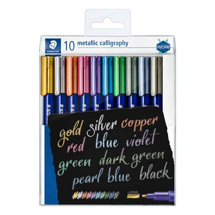 STAEDTLER® Permanentmarker Metallic Calligraphy 10 Stück mehrere Farben